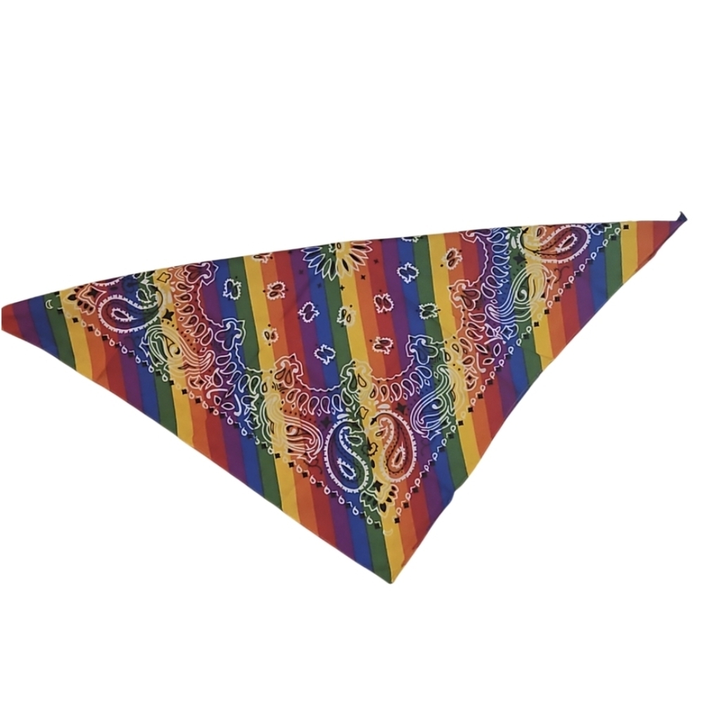 Bandana Hair Accessories Rainbow multicolored LGBTQIA+ Pride Square shaped - Picture 8 of 17